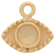 Breloque oeil 10 mm pour cabochon 4 mm - Argent 925 Doré à l'or fin x1