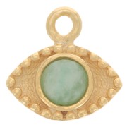 Breloque oeil 10 mm pour cabochon 4 mm - Argent 925 Doré à l'or fin x1