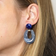 Clous d'oreilles disque 14 mm avec attache ouverte - Argenté x2