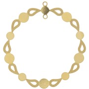 Pendentif chandelier rond 39 mm pour cabochon 4 mm & 5 mm - Doré à l'or fin x1|raw }}