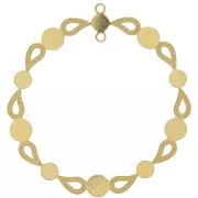 Pendentif chandelier rond 39 mm pour cabochon 4 mm & 5 mm - Doré à l'or fin x1