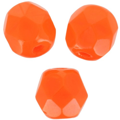 Facettes 6 mm - Opaque Orange foncé x25