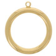 Pendentif cercle 24 mm - Doré à l'or fin x1|raw }}