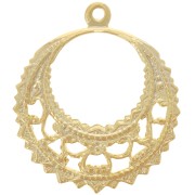 Pendentif rond filigrané 22 mm - Doré à l'or fin x1|raw }}