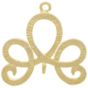 Intercalaire design strié avec 2 anneaux ouvert 20x21 mm - Doré à l'or fin x1|raw }}