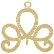 Intercalaire design strié avec 2 anneaux ouvert 20x21 mm - Doré à l'or fin x1