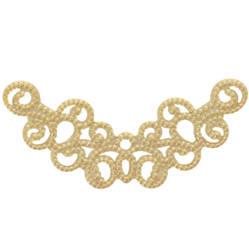 Intercalaire pour collier demi lune filigrané 31x12.5 mm - Doré à l'or fin x1