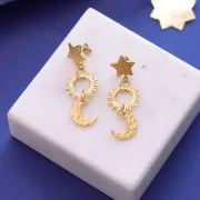 Anneaux ouverts ronds torsadés 7x1 mm - Doré à l'or fin x5