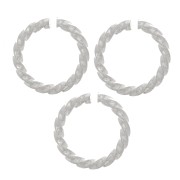 Anneaux ouverts ronds torsadés 7x1 mm - Placage Argent fin x5