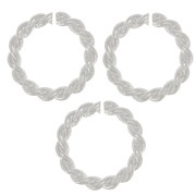 Anneaux ouverts ronds torsadés 9.5x1.6 mm - Placage Argent fin x5|raw }}