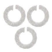Anneaux ouverts ronds striés 7x1.5 mm - Placage Argent fin x5|raw }}
