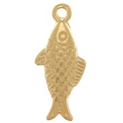 Breloque poisson 20x9 mm - Doré à l'or fin x1