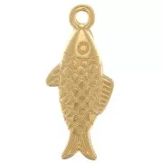 Breloque poisson 20x9 mm - Doré à l'or fin x1