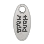 Breloque goutte 11x5 mm - Hand Made - Placage argent fin vieilli x1|raw }}