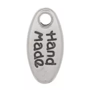 Breloque goutte 11x5 mm - Hand Made - Placage argent fin vieilli x1