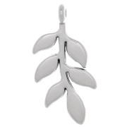 Pendentif feuille d'olivier 24x12 mm - Placage argent fin vieilli x1|raw }}