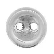 Bouton rond bombé 8 mm - Placage argent fin vieilli x1