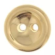Bouton rond bombé 10 mm - Doré à l'or fin x1