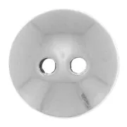 Bouton rond bombé 10 mm - Placage argent fin vieilli x1