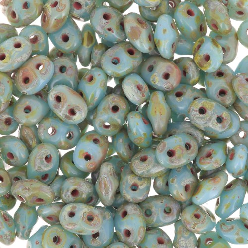 SuperDuo 2,5x5 mm Blue Turquoise Picasso x10g