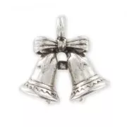 Breloque cloches 15 mm argenté vieilli x1