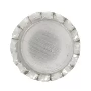 Sertis ronds dentelés pour cabochon 3 mm - Argent 925 x4