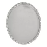 Serti ovale dentelé pour cabochon 10x8 mm - Argent 925 x1