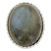 Serti ovale dentelé pour cabochon 10x8 mm - Argent 925 x1