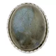 Serti ovale dentelé pour cabochon 10x8 mm - Argent 925 x1