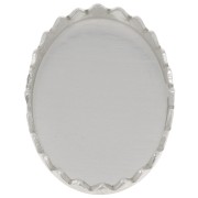 Serti ovale dentelé pour cabochon 14x10 mm - Argent 925 x1