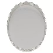 Serti ovale dentelé pour cabochon 14x10 mm - Argent 925 x1