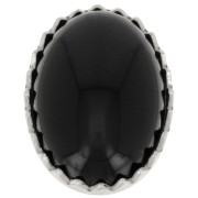 Serti ovale dentelé pour cabochon 14x10 mm - Argent 925 x1