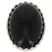 Serti ovale dentelé pour cabochon 14x10 mm - Argent 925 x1