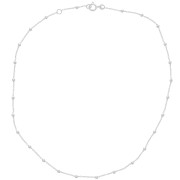 Tour de cou maille Forçat alternée perles rondes (1x1) 2.5 mm - Argent 925 x38cm
