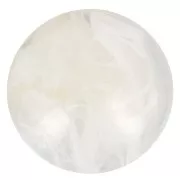 Cabochon rond en acrylique 16 mm - Ecru marbré x1