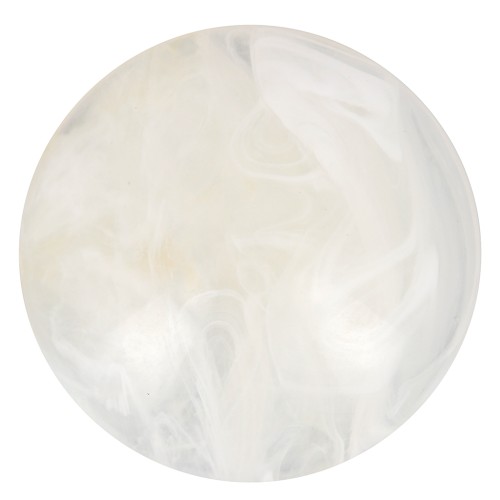 Cabochon rond en acrylique 16 mm - Ecru marbré x1
