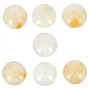 Cabochon rond en acrylique 16 mm - Ecru marbré x1