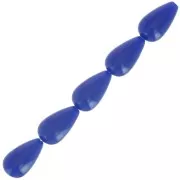 Perles poires en résine opaque 14x8 mm - Bleu foncé x6