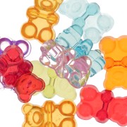 Assortiment de perles oursons 19x12 mm - trou horizontal - Multicolore x10|raw }}