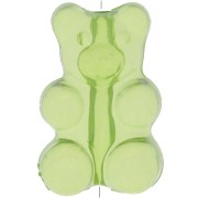 Perle ourson 17x11 mm - trou vertical - Vert clair x1