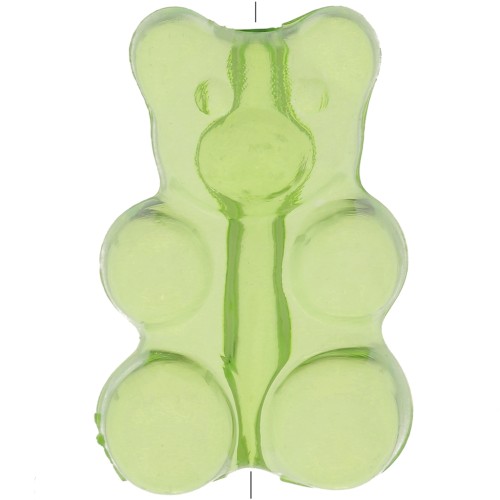 Perle ourson 17x11 mm - trou vertical - Vert clair x1