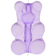 Perle ourson 17x11 mm - trou vertical - Violet x1