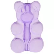 Perle ourson 17x11 mm - trou vertical - Violet x1