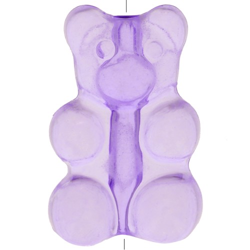 Perle ourson 17x11 mm - trou vertical - Violet x1