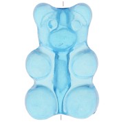 Perle ourson 17x11 mm - trou vertical - Bleu clair x1