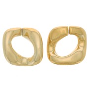 Maillon carré torsadé en acrylique 31x29 mm - Doré x1