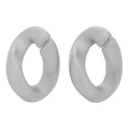 Maillon ovale torsadé en plastique 28x20 mm - Argenté mat x1