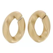 Maillon ovale torsadé en plastique 28x20 mm - Doré mat x1