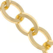 Chaîne en aluminium maille Forçat limée 18.5 mm - maillons ouverts - Doré x50cm