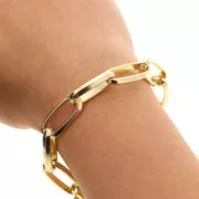 Chaîne en aluminium maille Rectangle limée 10.3 mm - maillons ouverts - Doré x1m